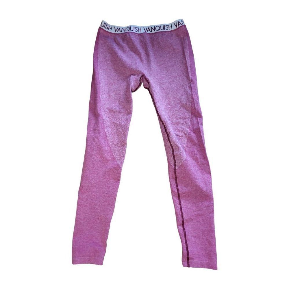 Vanquish Gym Leggings Women Sz M Fitness Maroon Straight Leg‎